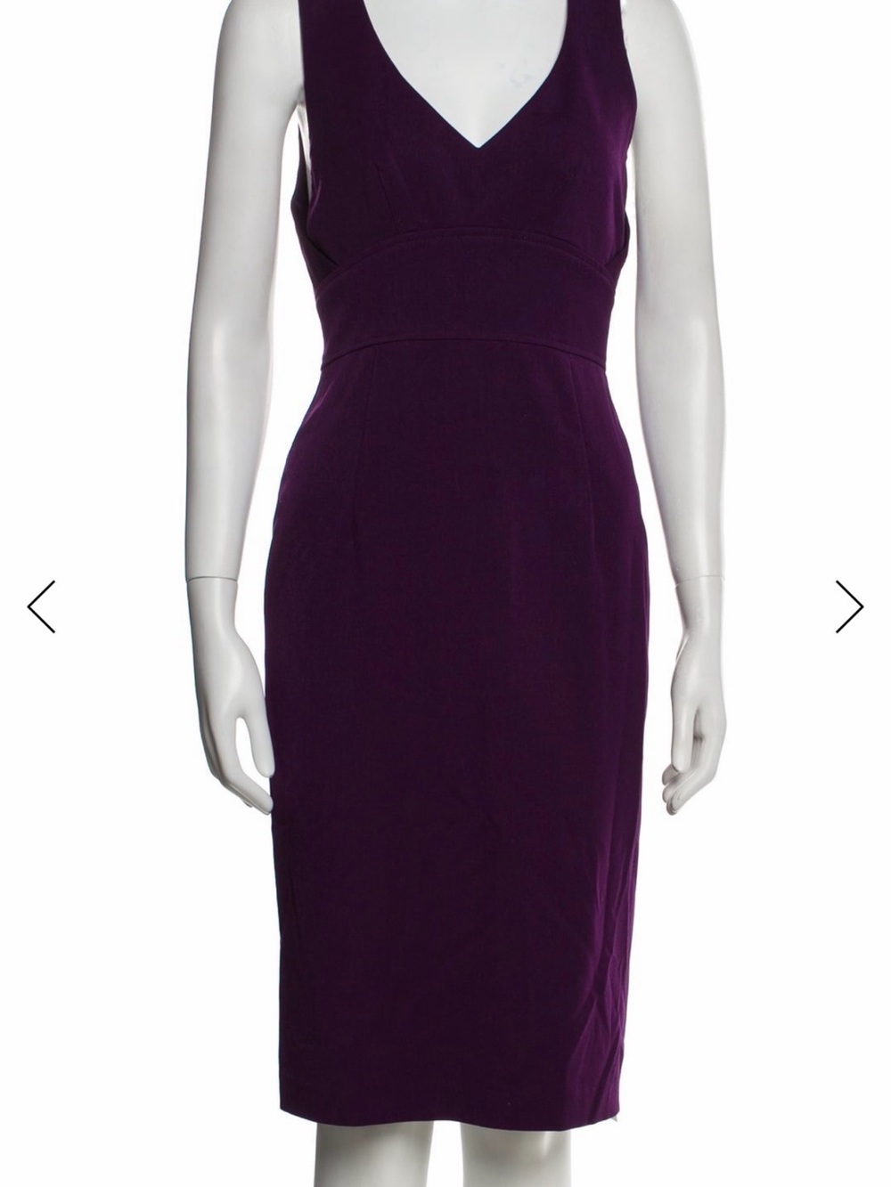 HALO Gorgeous Open Back Deep Purple Sheath Dress, XS 2